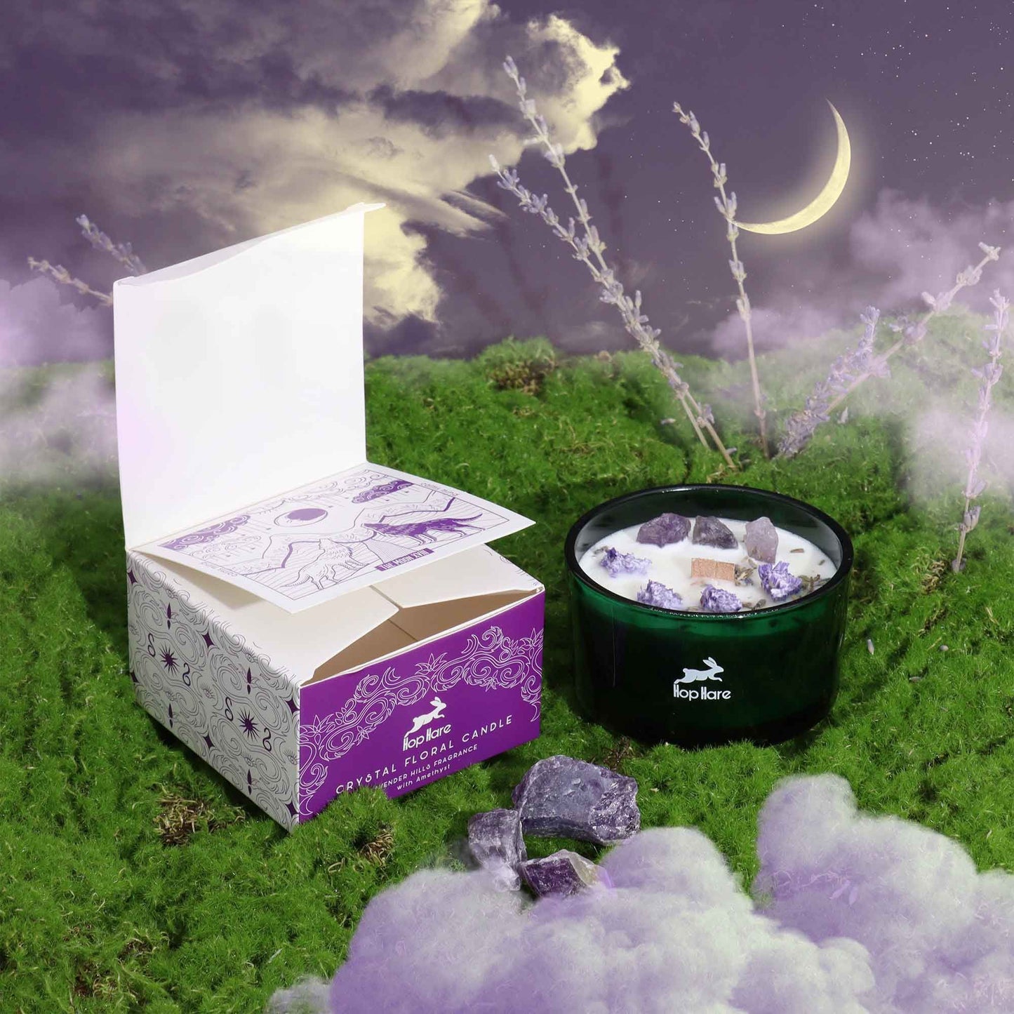 Bougie fleur magique de cristal — La Lune