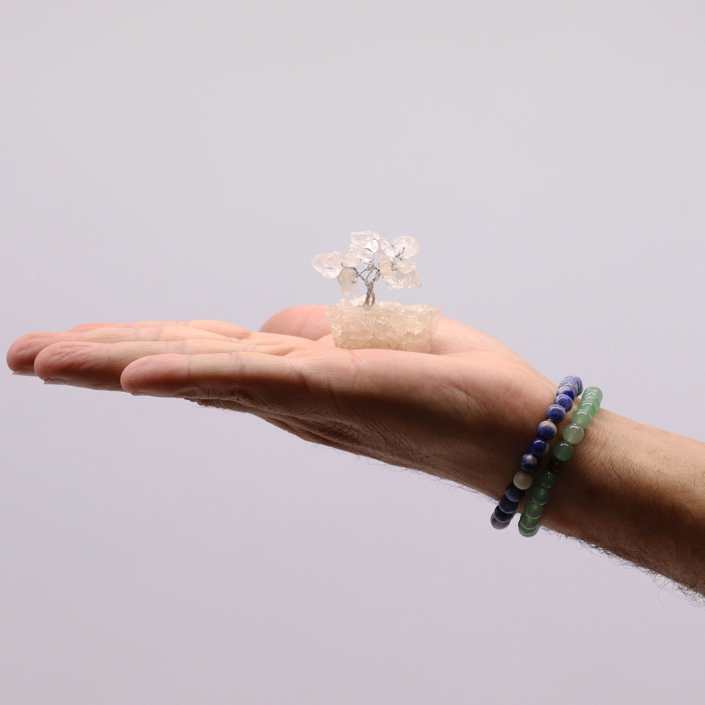 Mini arbre sur socle d’orgonite — Cristal de roche