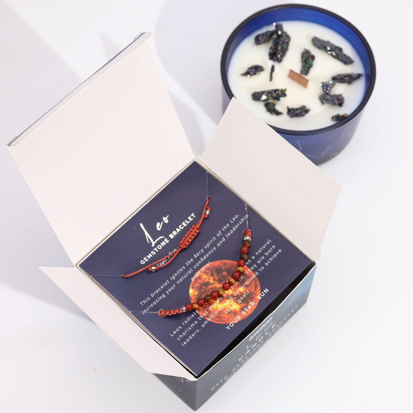 Bougie de cristal du zodiaque à bracelet — Lion