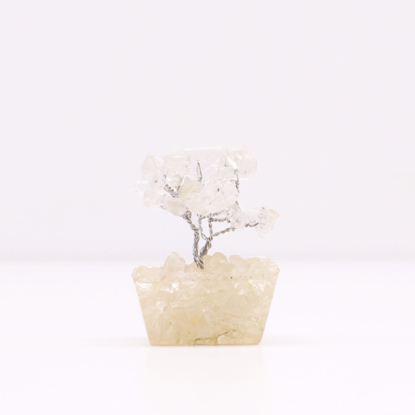 Mini arbre sur socle d’orgonite — Cristal de roche