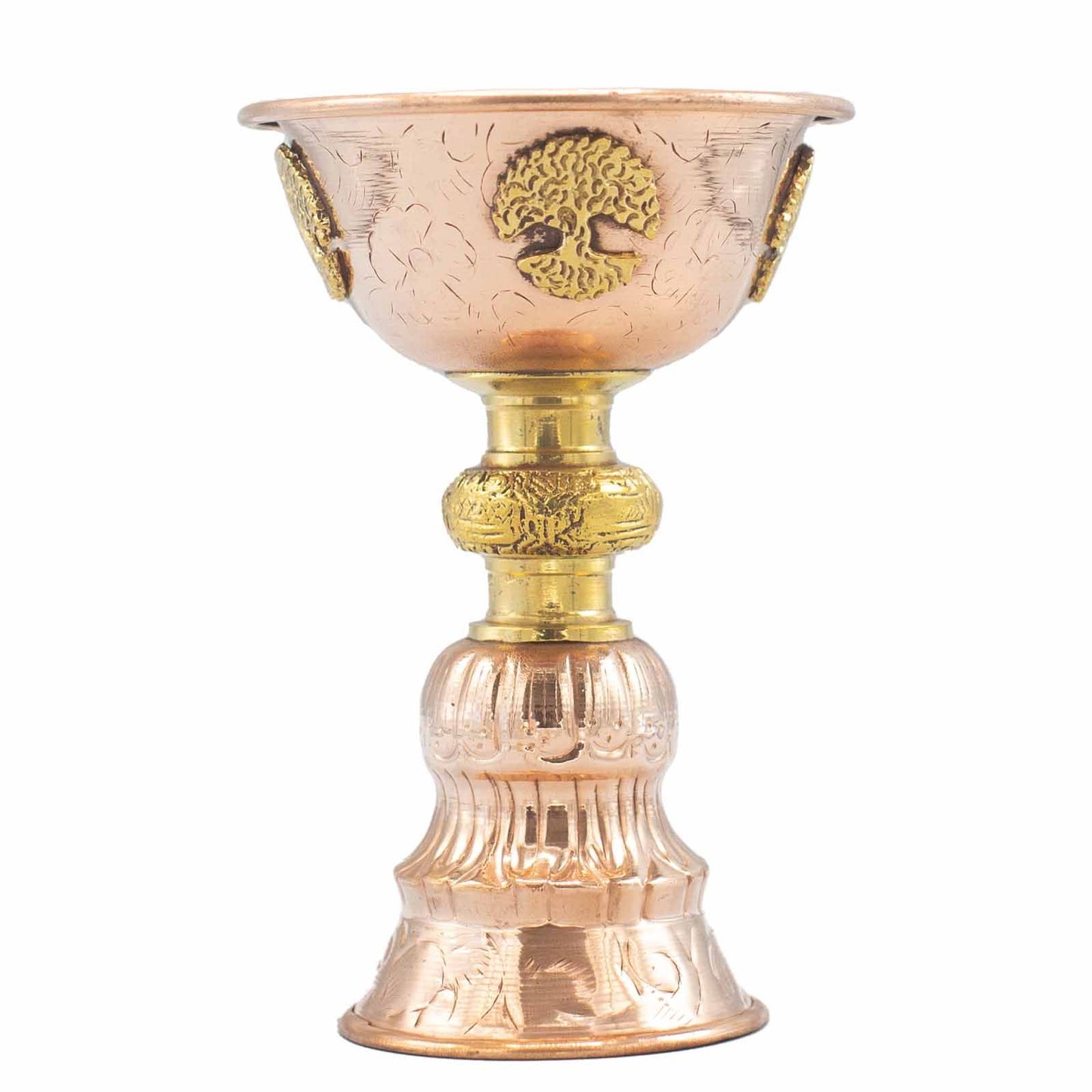 Bol chantant — Coupe rituelle de cuivre à arbre de vie