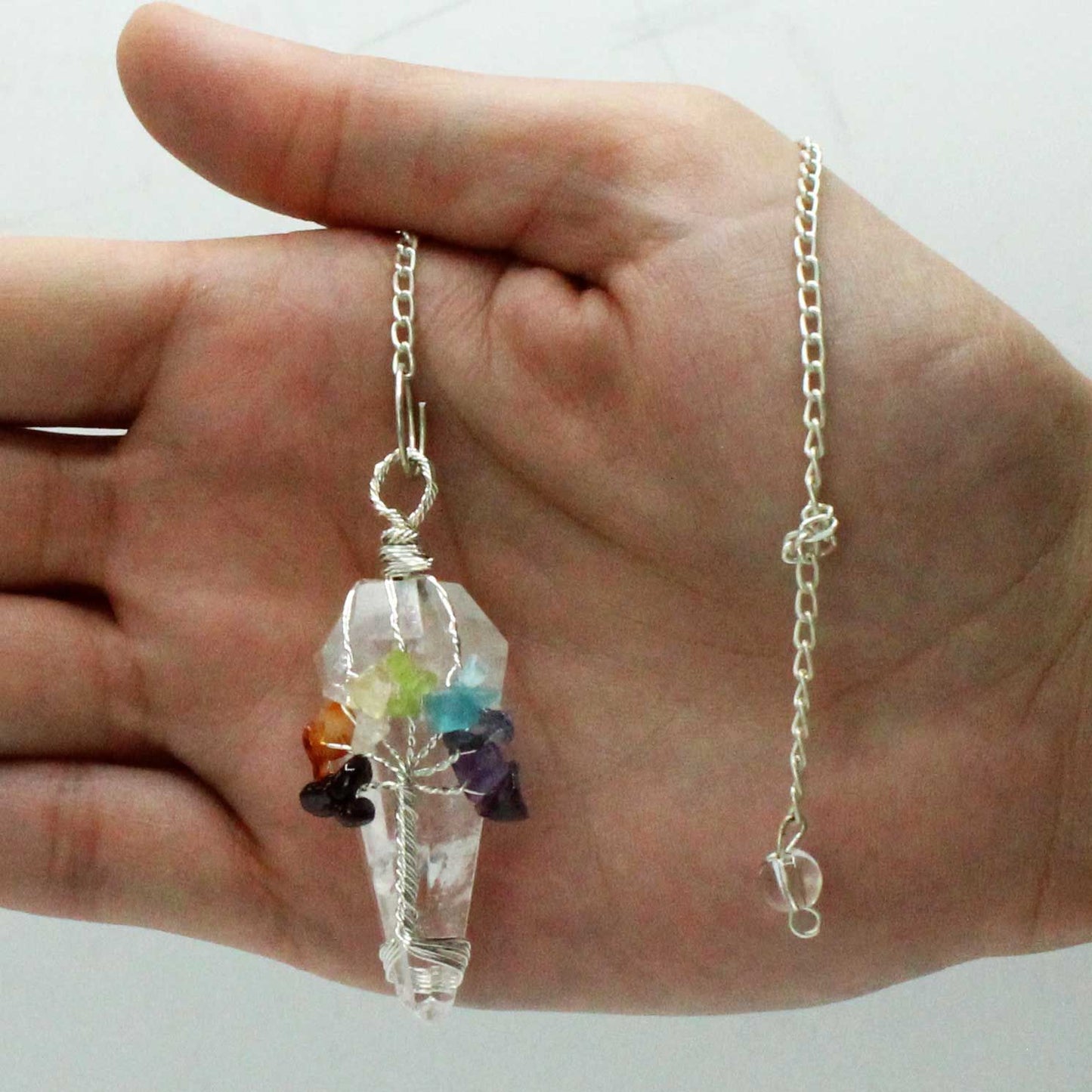 Pendule magique — Sept chakras · Cristal de roche