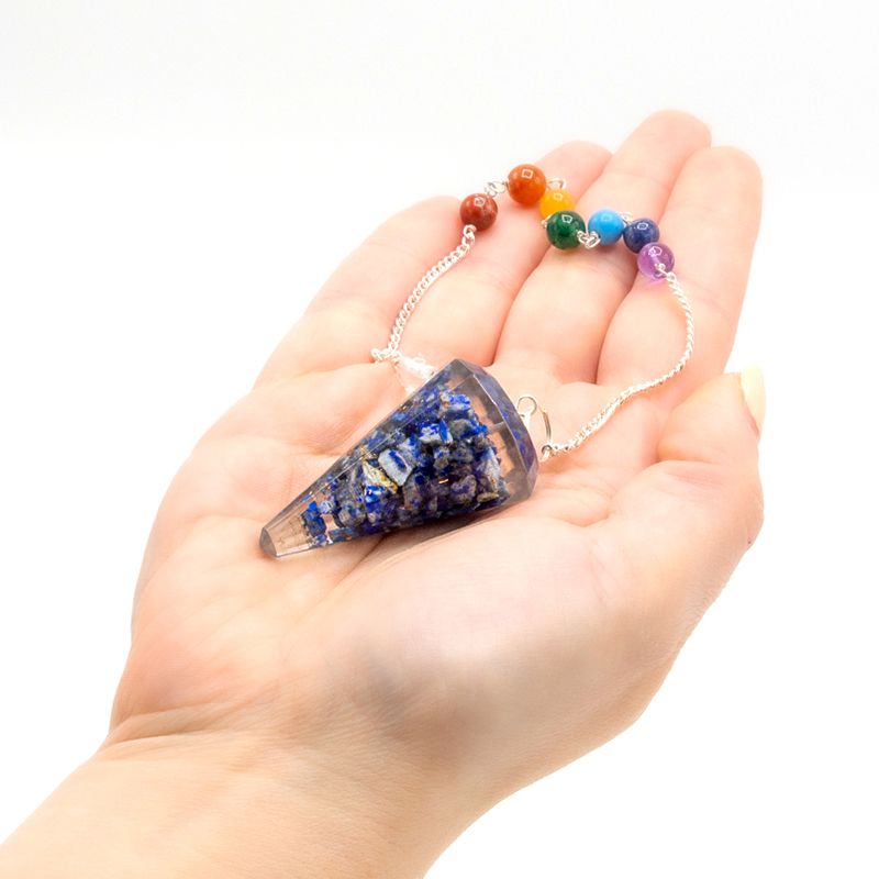 Pendule chakra d’orgonite — Lapis-lazuli