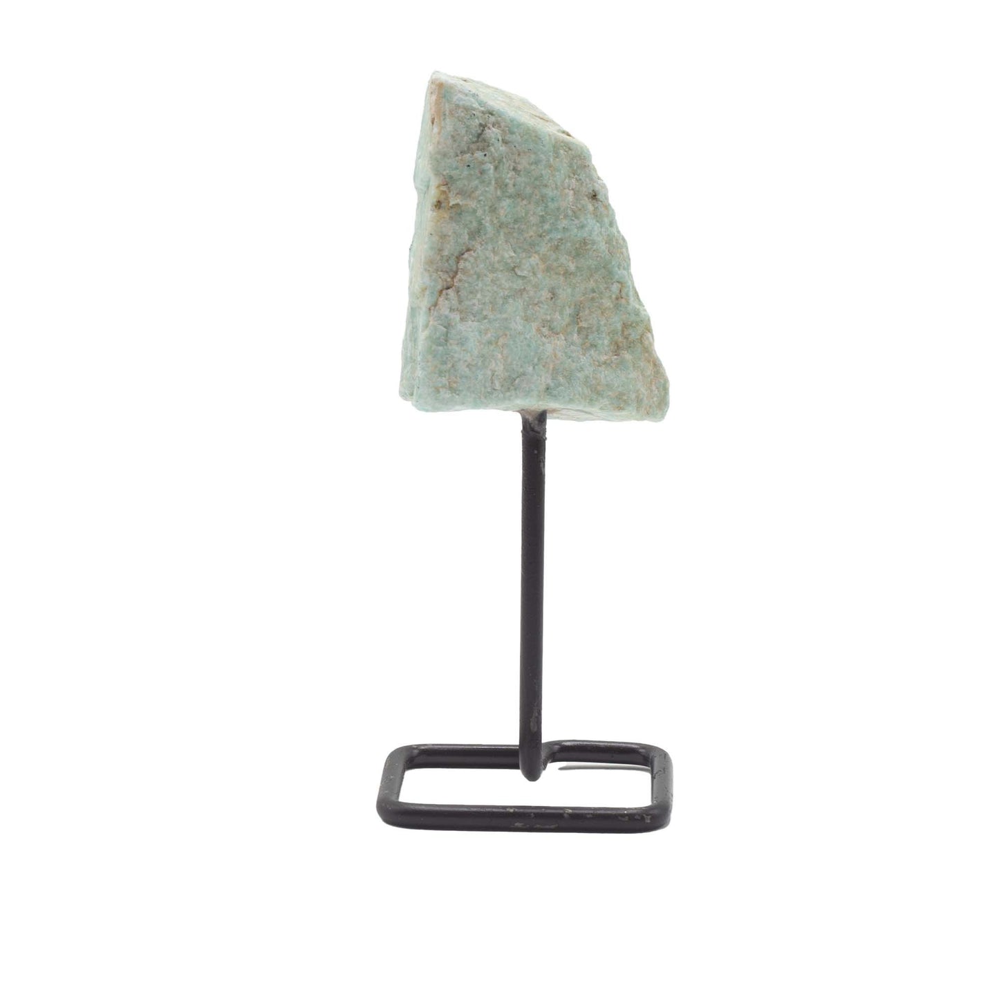 Spécimen minéral sur socle métallique — Amazonite
