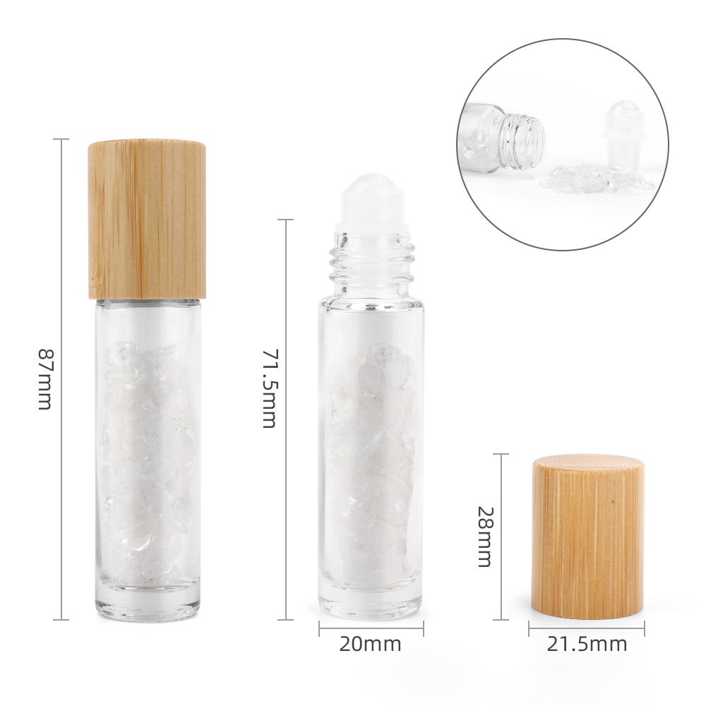 Roll-on à pierre naturelle — Cristal de roche · Bouchon bois