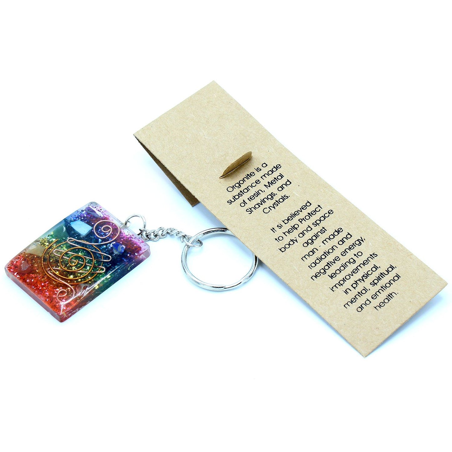 Porte-clés d’orgonite — Protection du foyer · Cuivre & chakra