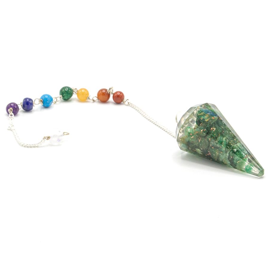 Pendule chakra d’orgonite — Aventurine verte