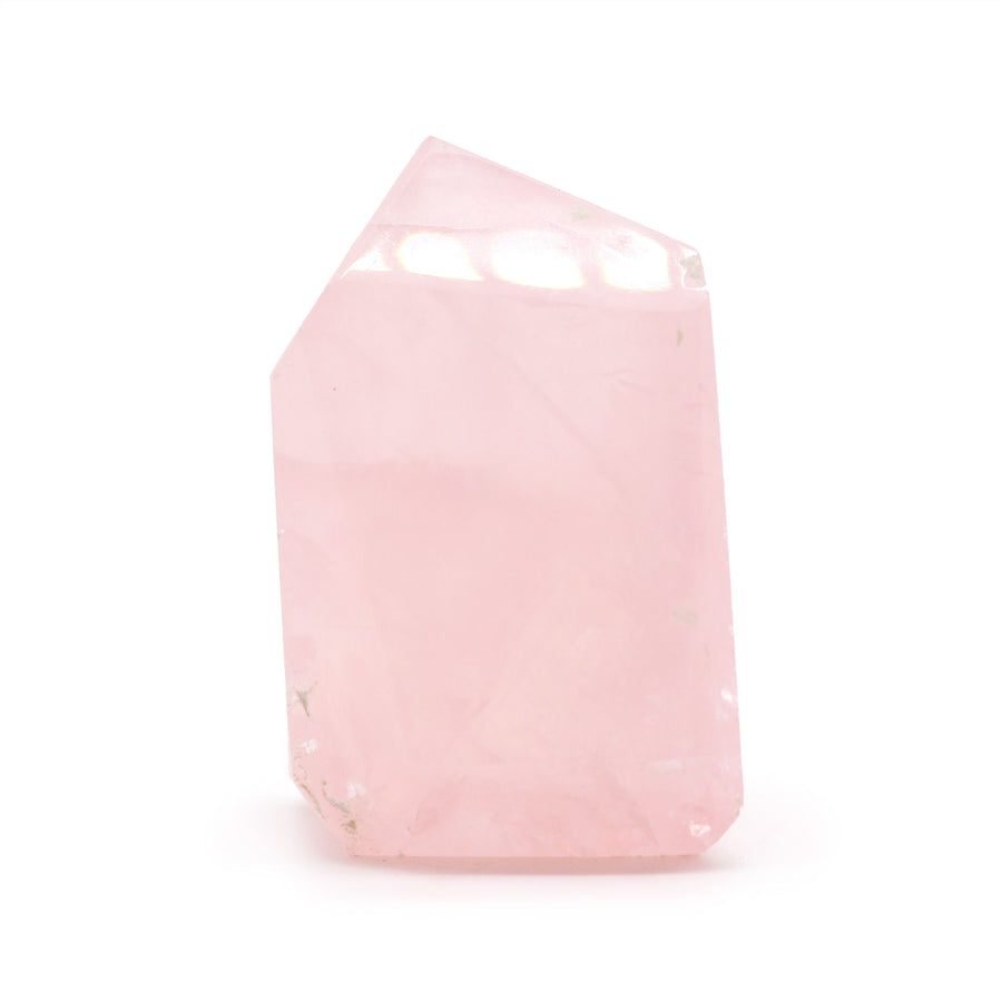 Pointe de gemme — Quartz rose indien · 6 cm