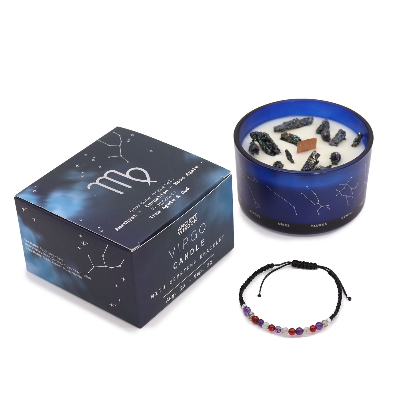 Bougie de cristal du zodiaque à bracelet — Vierge