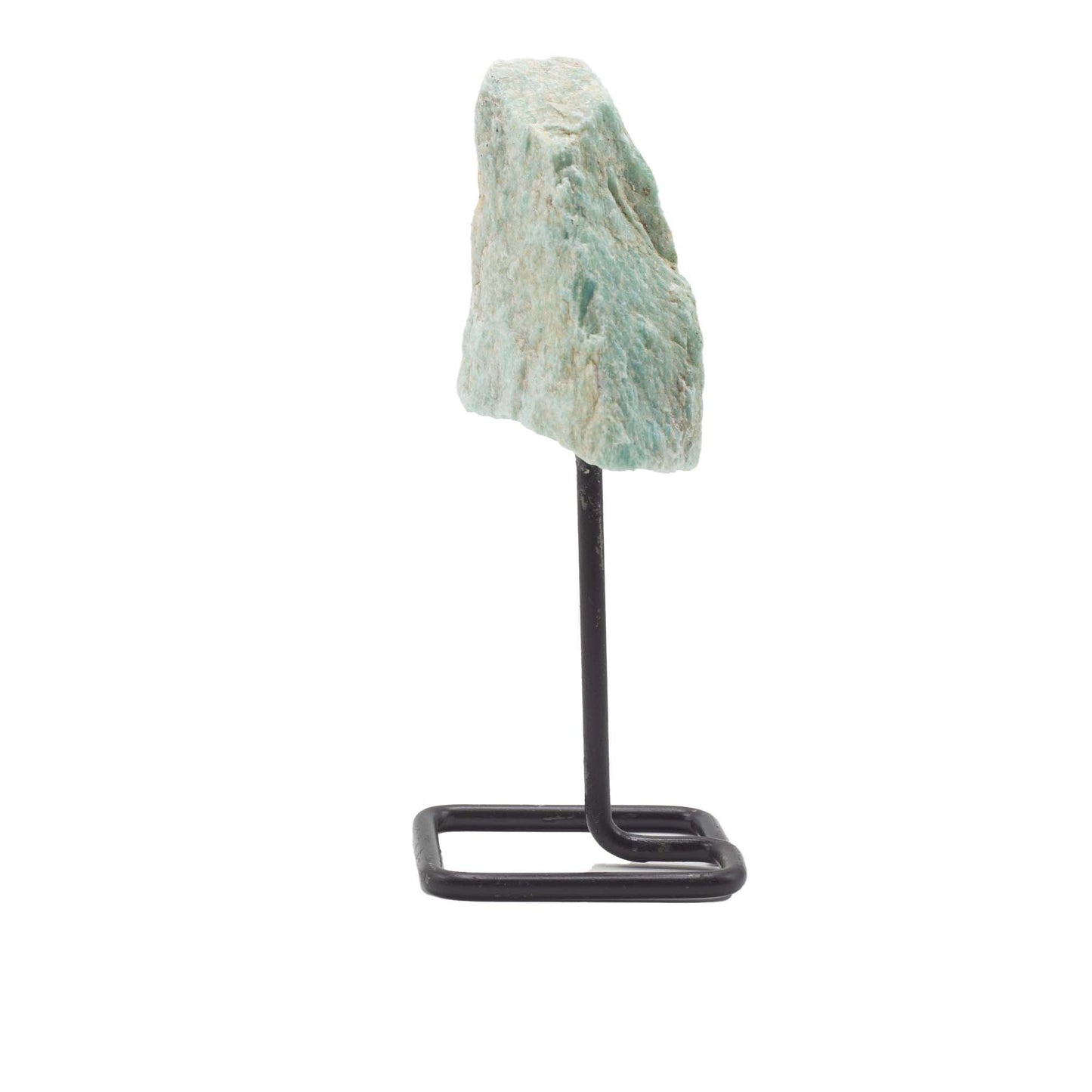 Spécimen minéral sur socle métallique — Amazonite