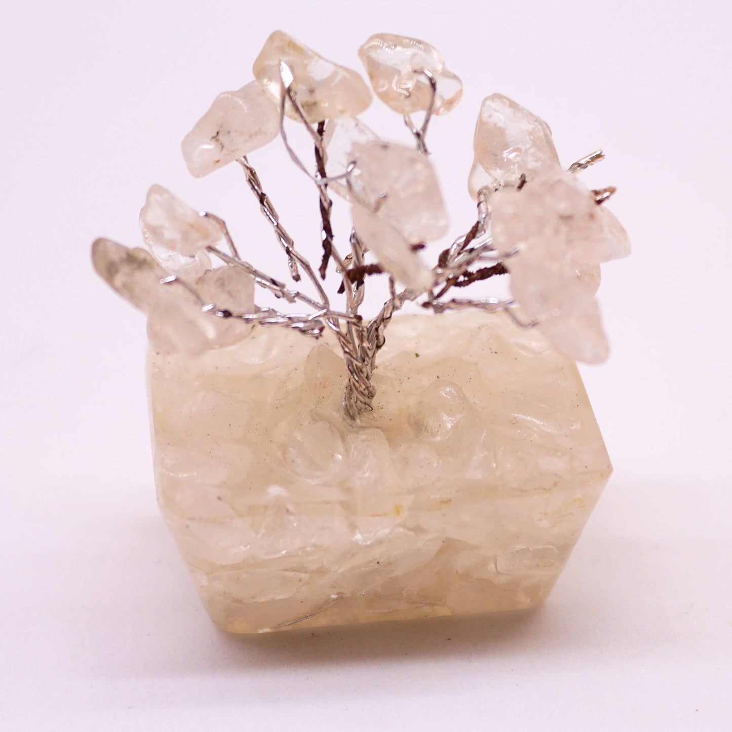 Mini arbre sur socle d’orgonite — Cristal de roche