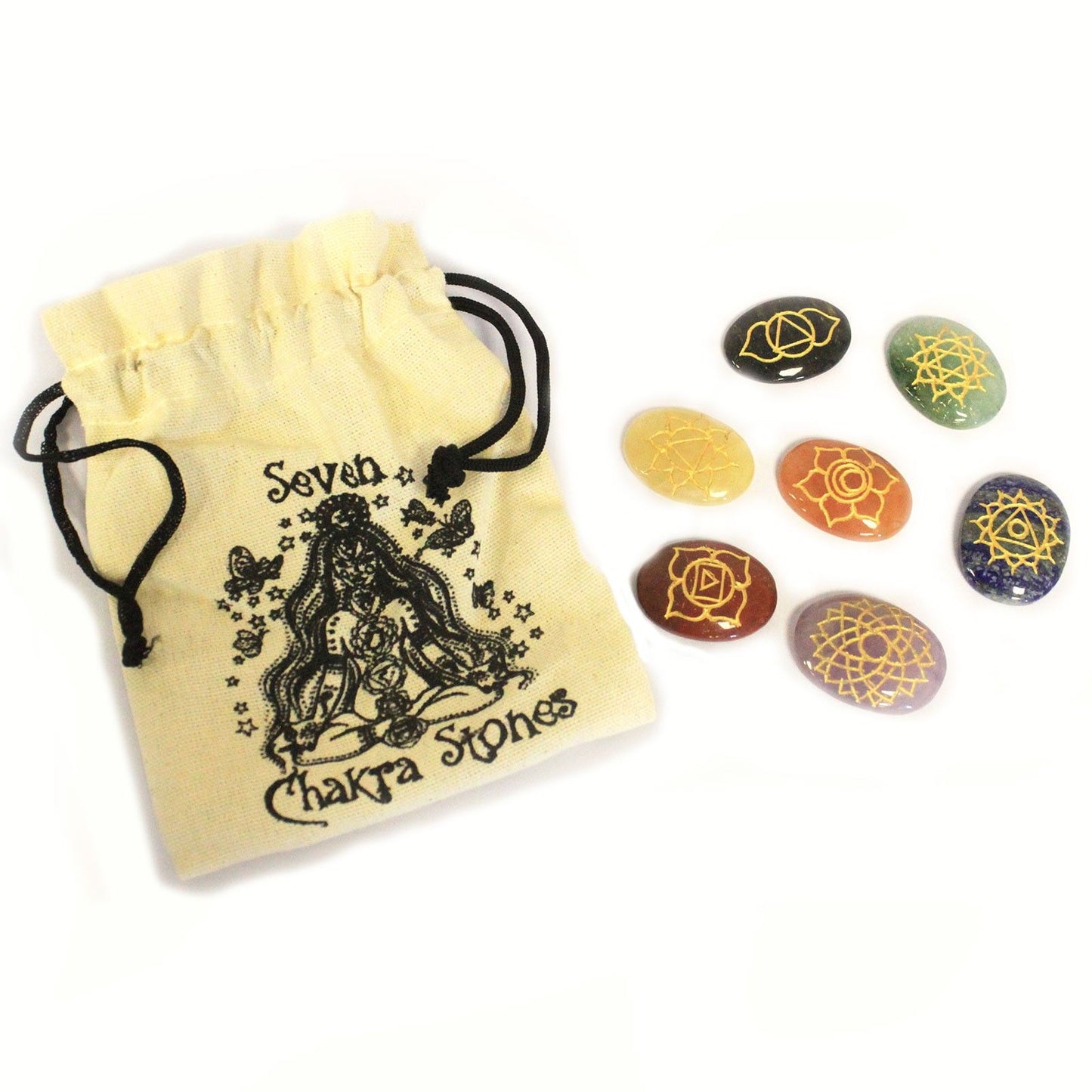 Ensemble de pierres — Chakras en grandes pierres ovales