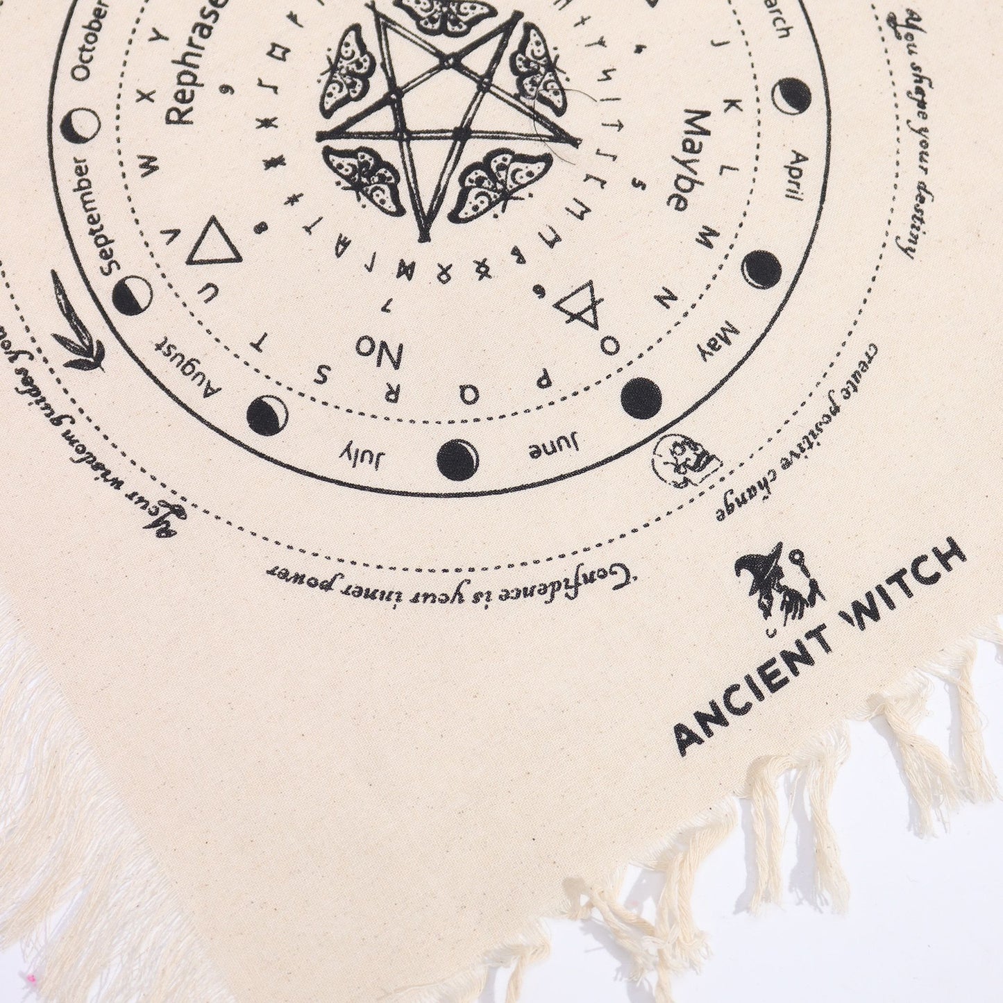 Toile de divination à pendule — Naturel & noir