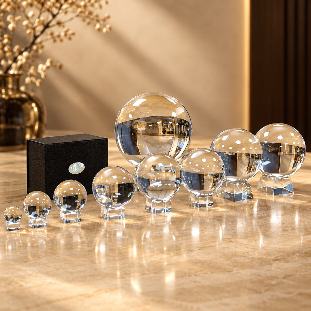 Boule de cristal sur socle 100 mm — vue 2