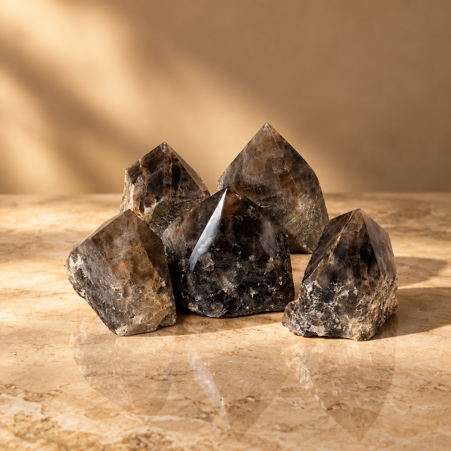 Pointes polies de quartz fumé, sachet de 700 g — vue 3