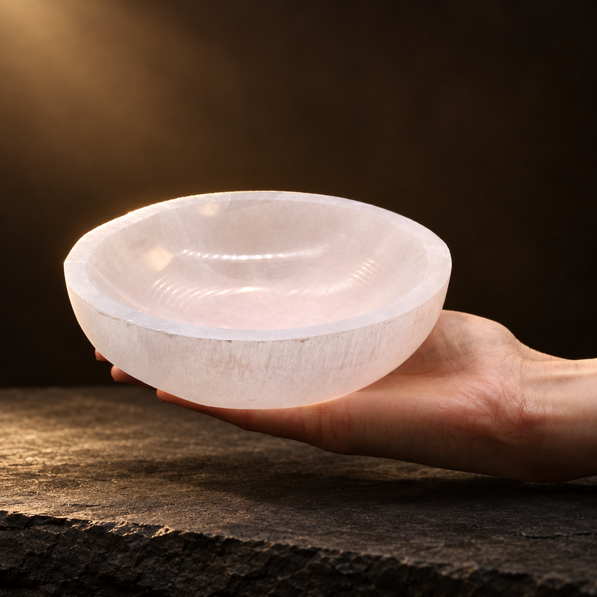 Coupe en sélénite ronde 15 cm — vue 3