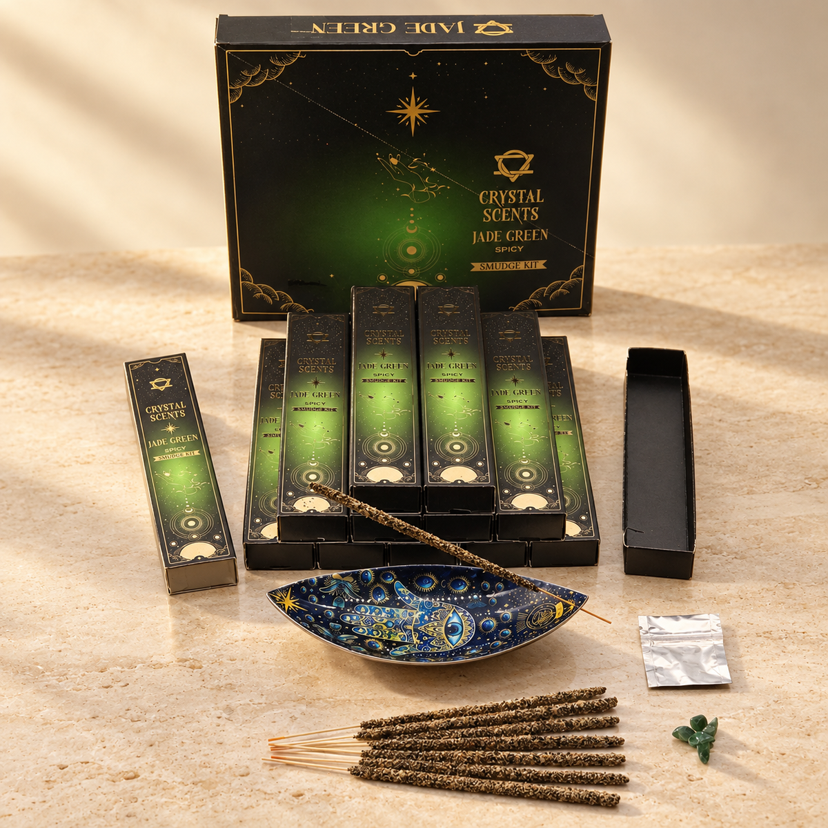 Encens au cristal, jade et notes épicées — vue 2