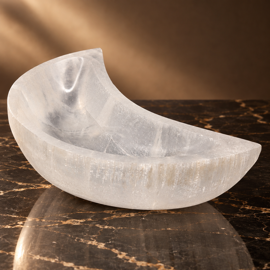Coupe en sélénite lune 15 cm