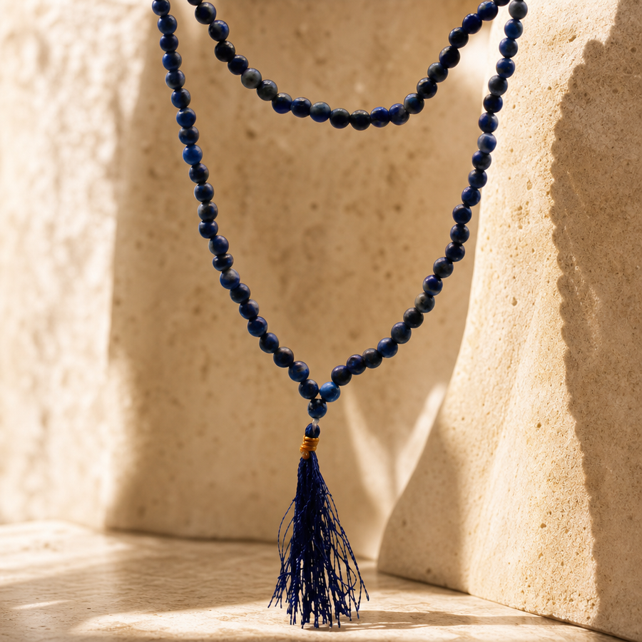 Mala en lapis-lazuli, 108 perles