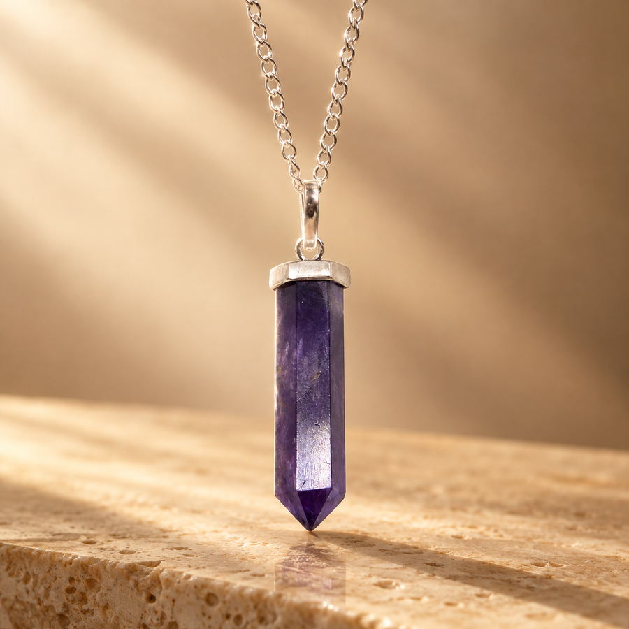 Pendentif pointe classique en améthyste