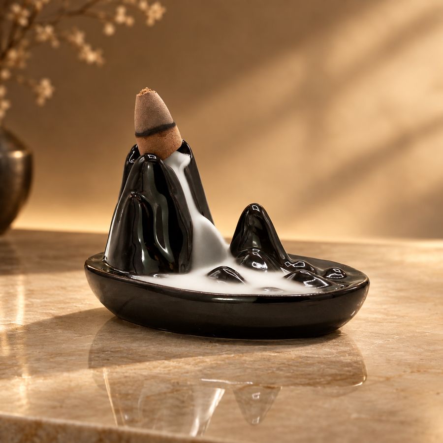Brûleur d’encens à reflux mini montagne