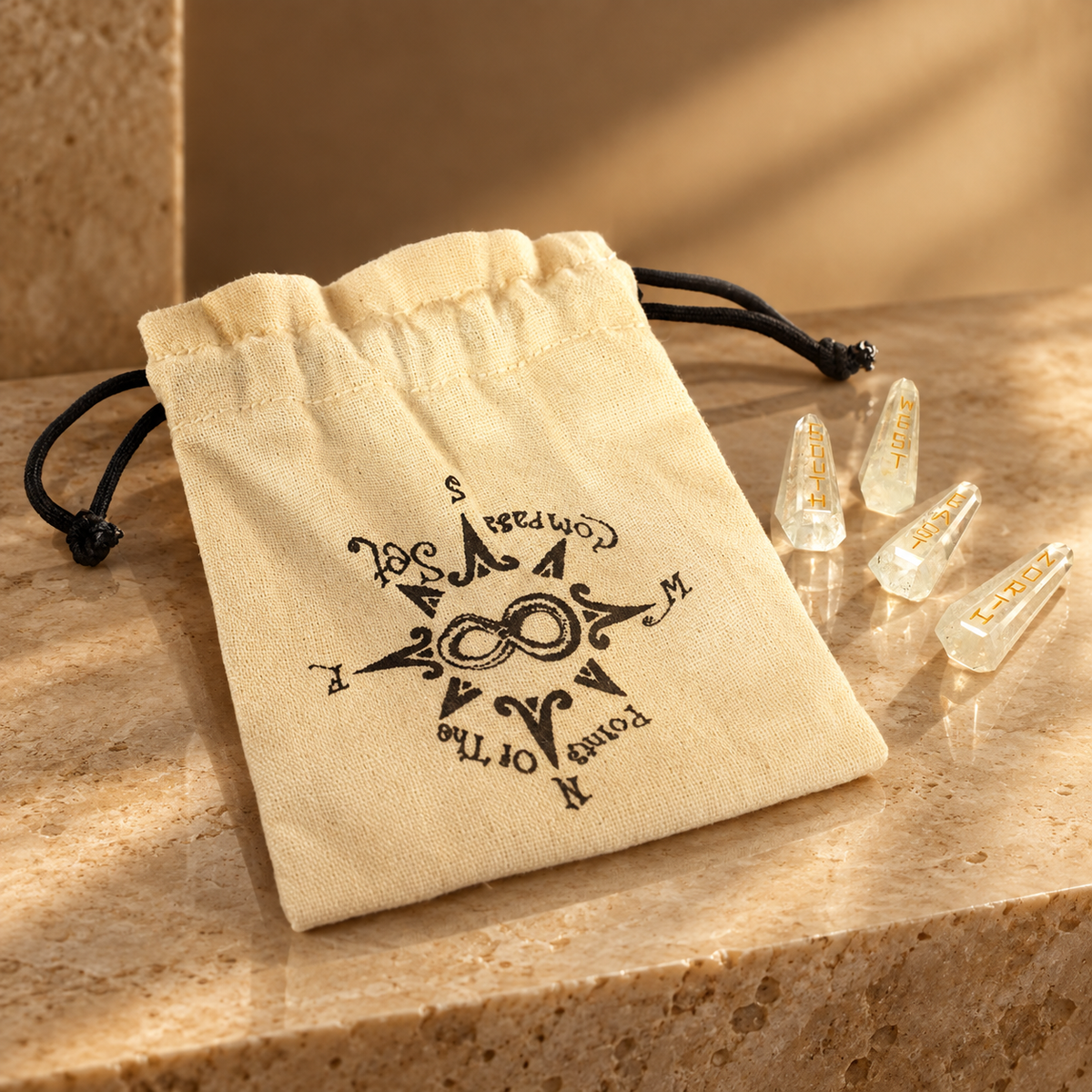 Ensemble de quartz Points cardinaux — vue 2