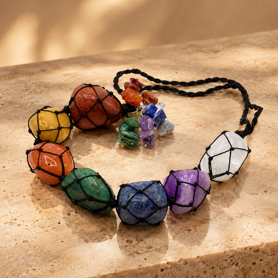 Pendentif pierre chakra sept chakras