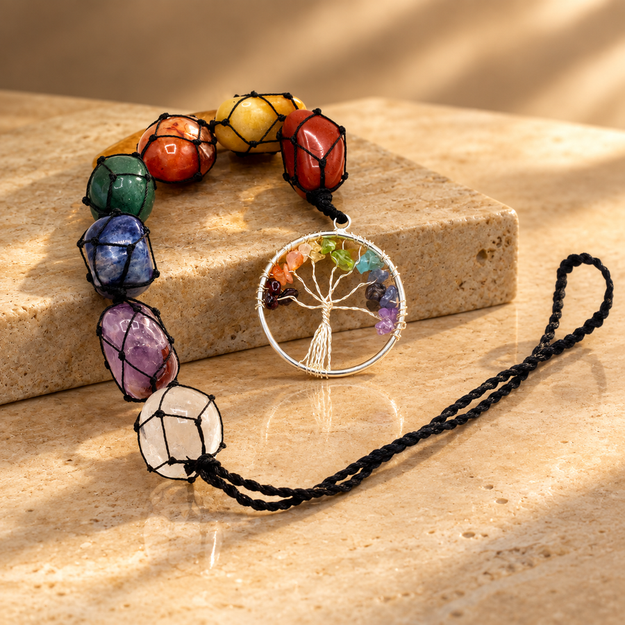 Pendentif pierre chakra arbre de vie