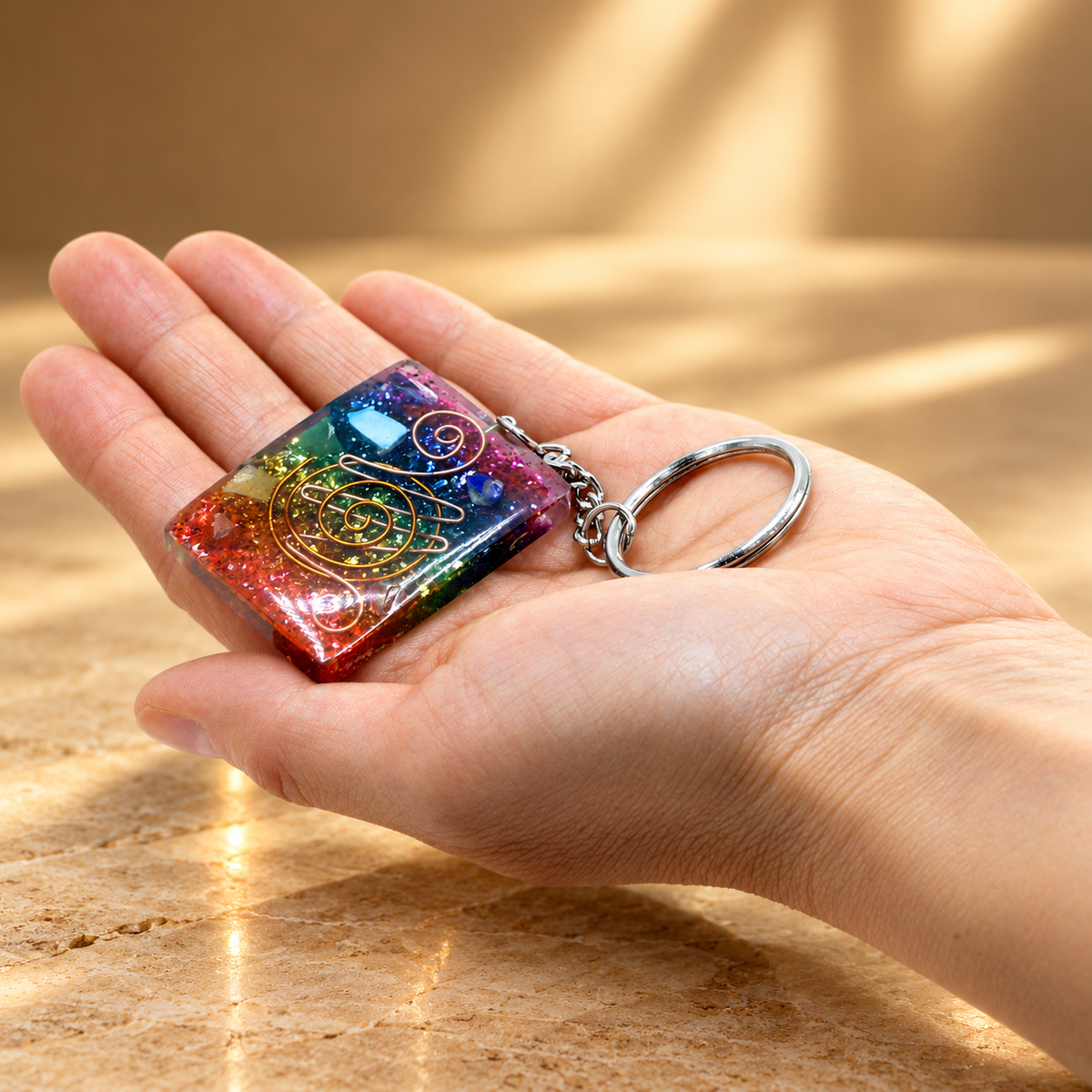 Porte-clés d’orgonite protection du foyer, cuivre — vue 2