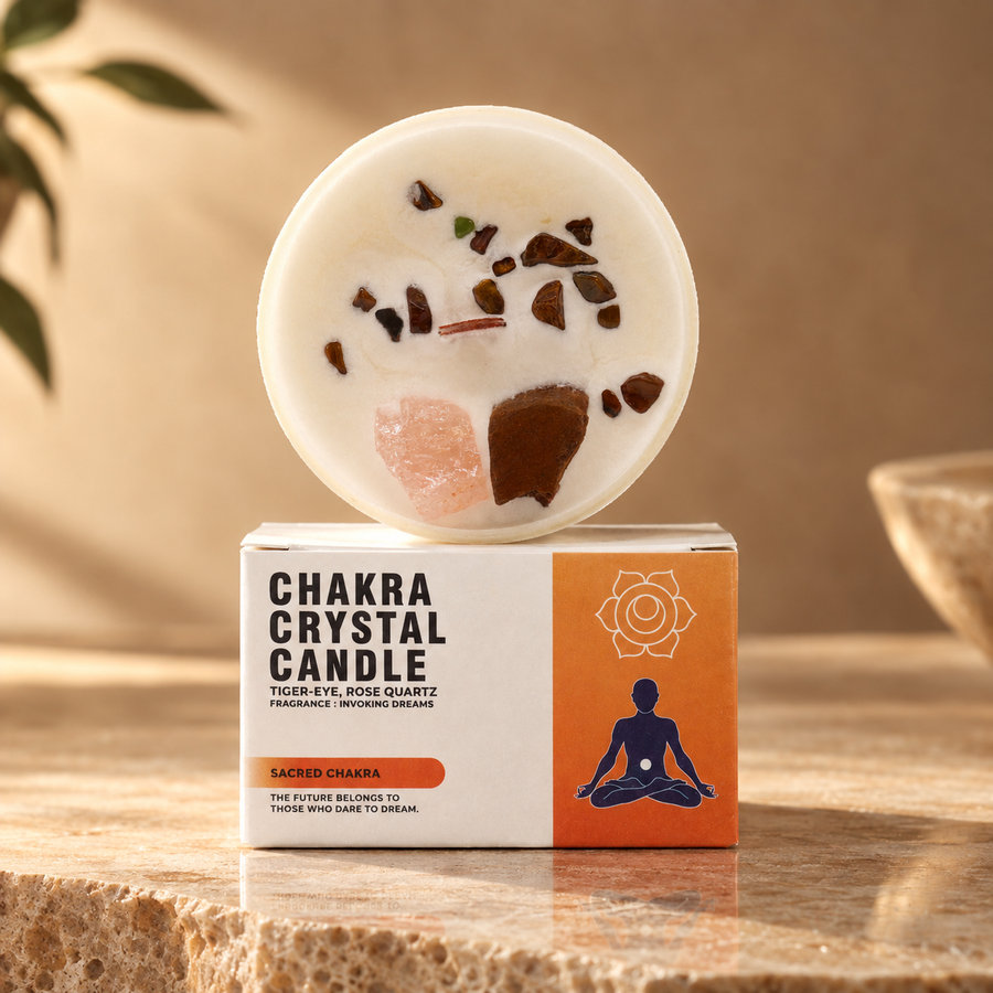 Bougie de cristal chakra sacré