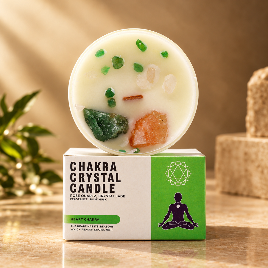 Bougie de cristal chakra du cœur