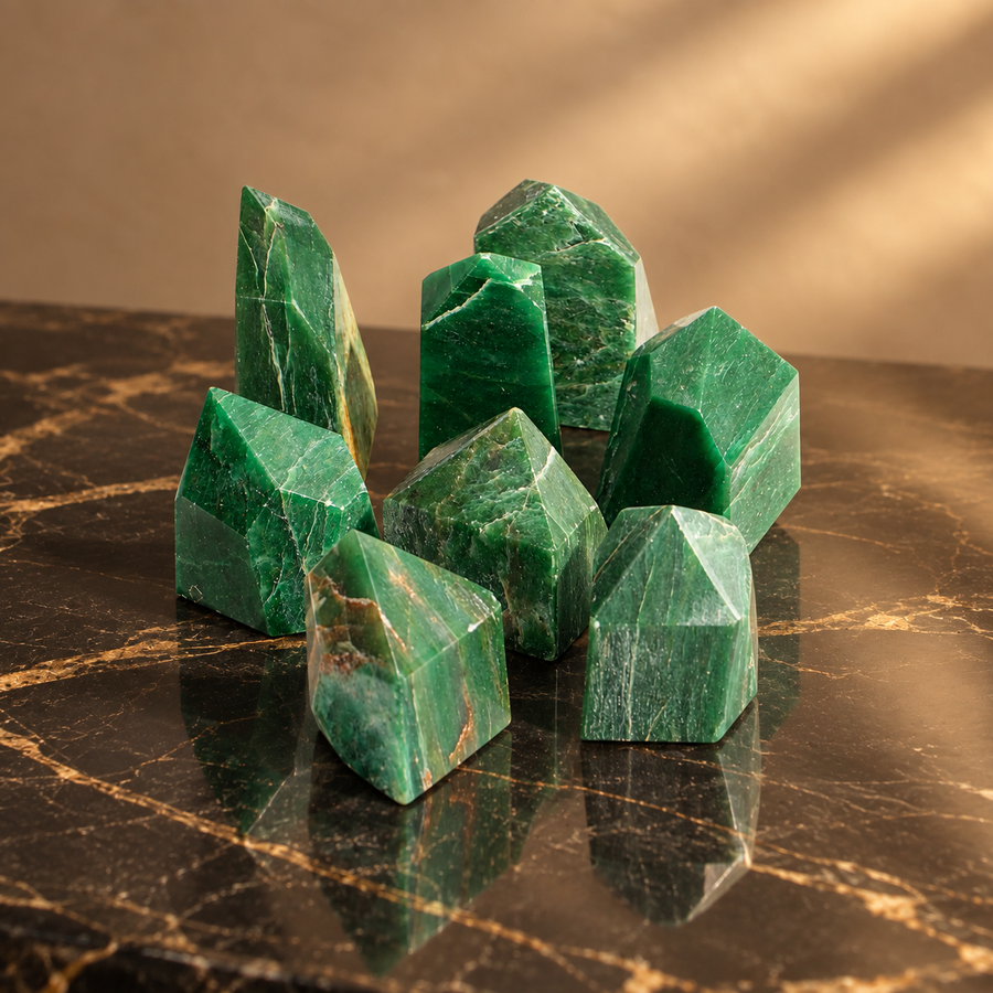 Pointes polies de jade indien, sachet de 500 g