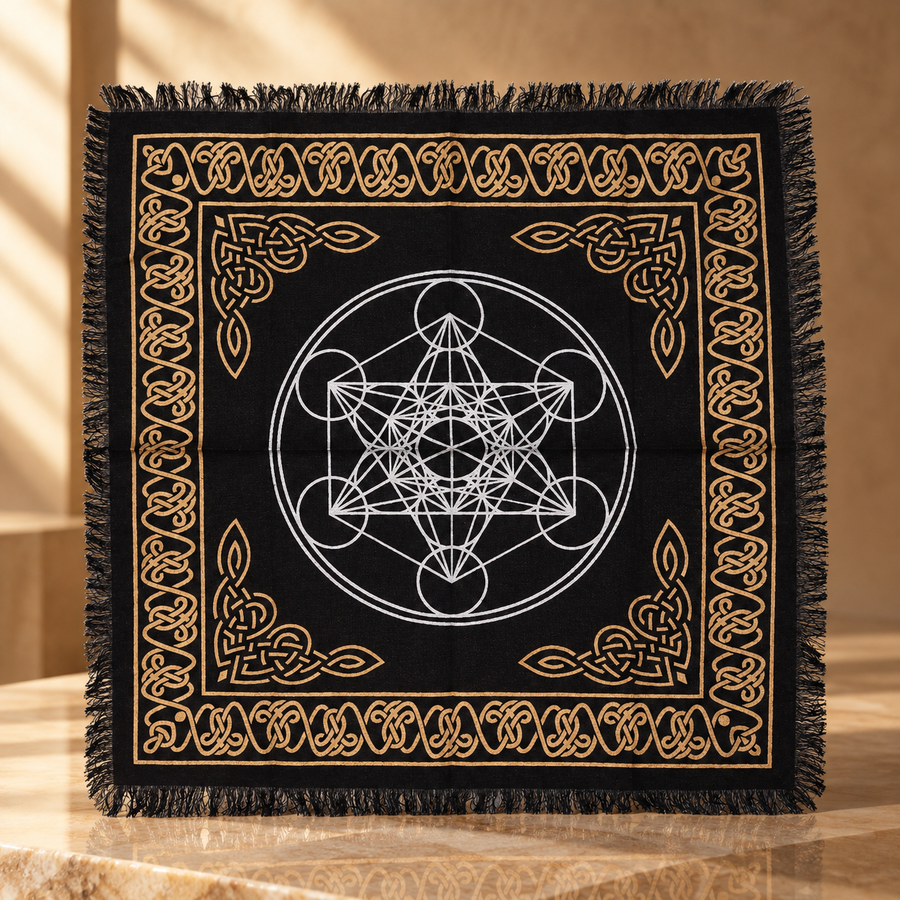 Nappe d’autel à franges carte des chakras