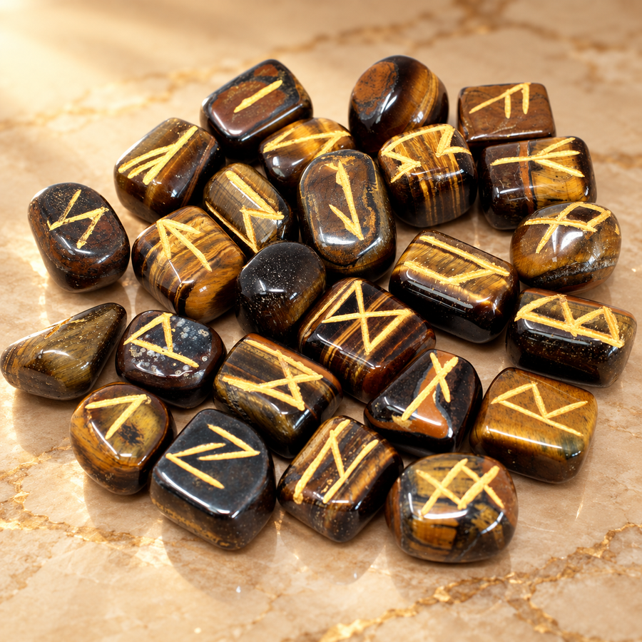 Jeu de runes en œil de tigre