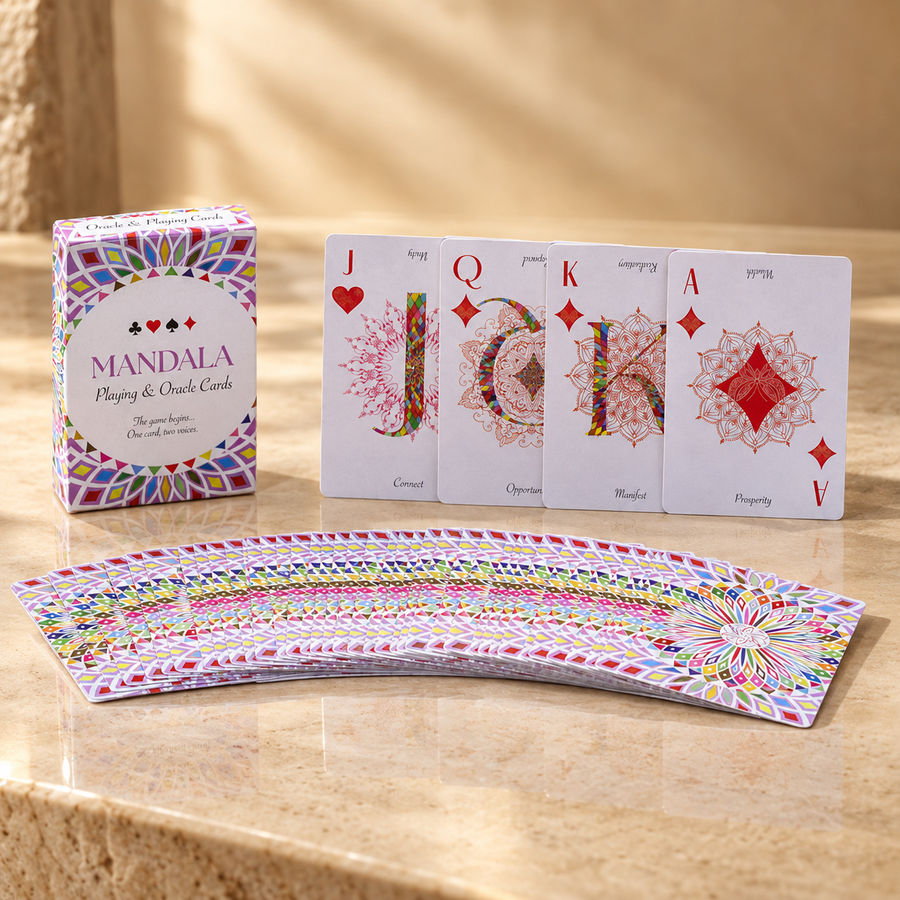 Cartes de jeu et oracle kaléidoscopiques mandala