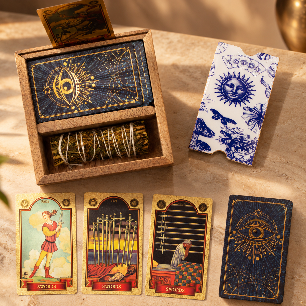 Coffret de tarot et porte-cartes, deux compartiments — vue 2