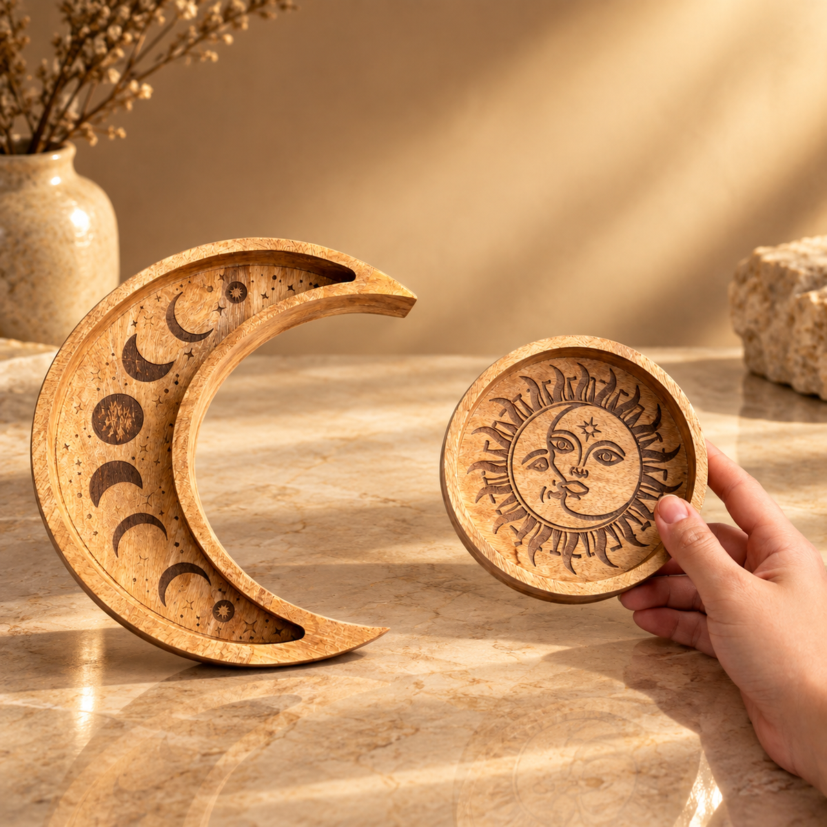 Plateau rond lune, lot de 2 — vue 2