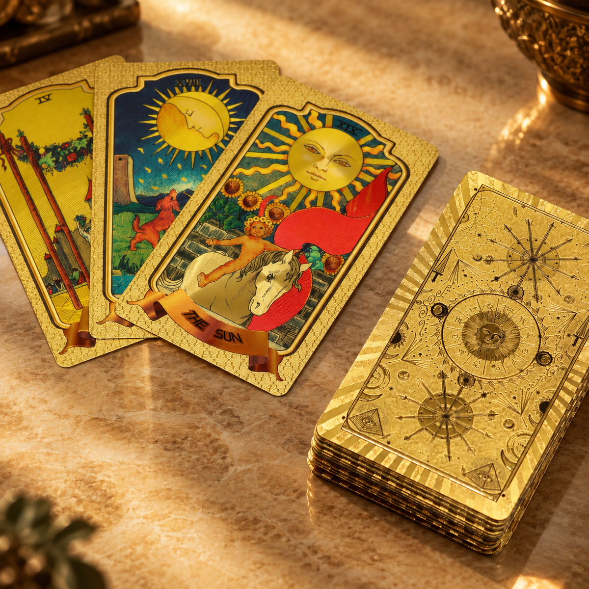 Jeu de tarot, cartes dorées — vue 2