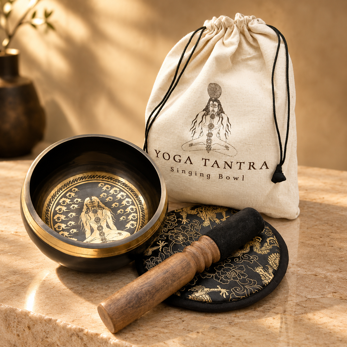 Bol chantant en coffret yogi 14 cm