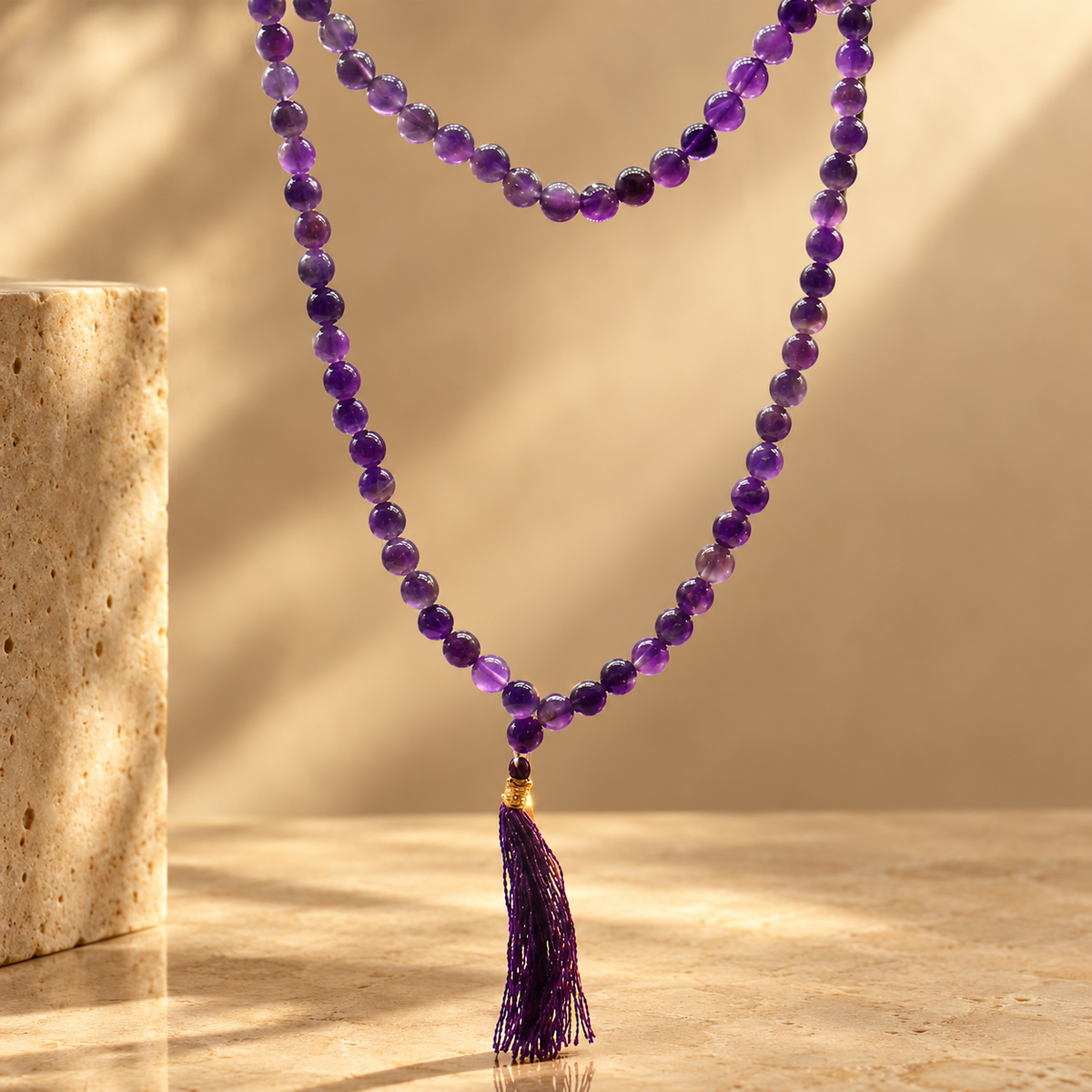 Mala en améthyste, 108 perles — vue 2
