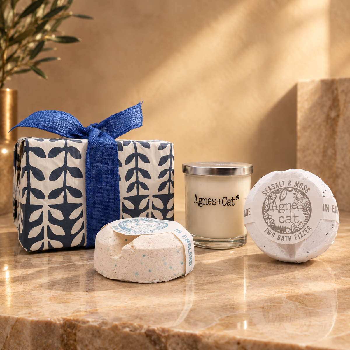 Coffret bain et bougie Sel marin et mousse