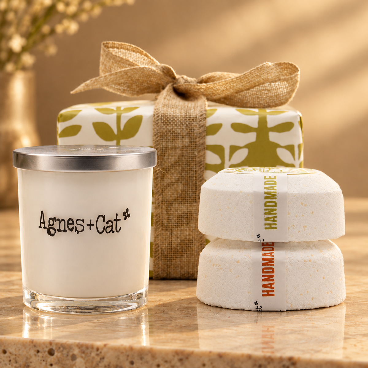 Coffret bain et bougie Clémentine et mûre
