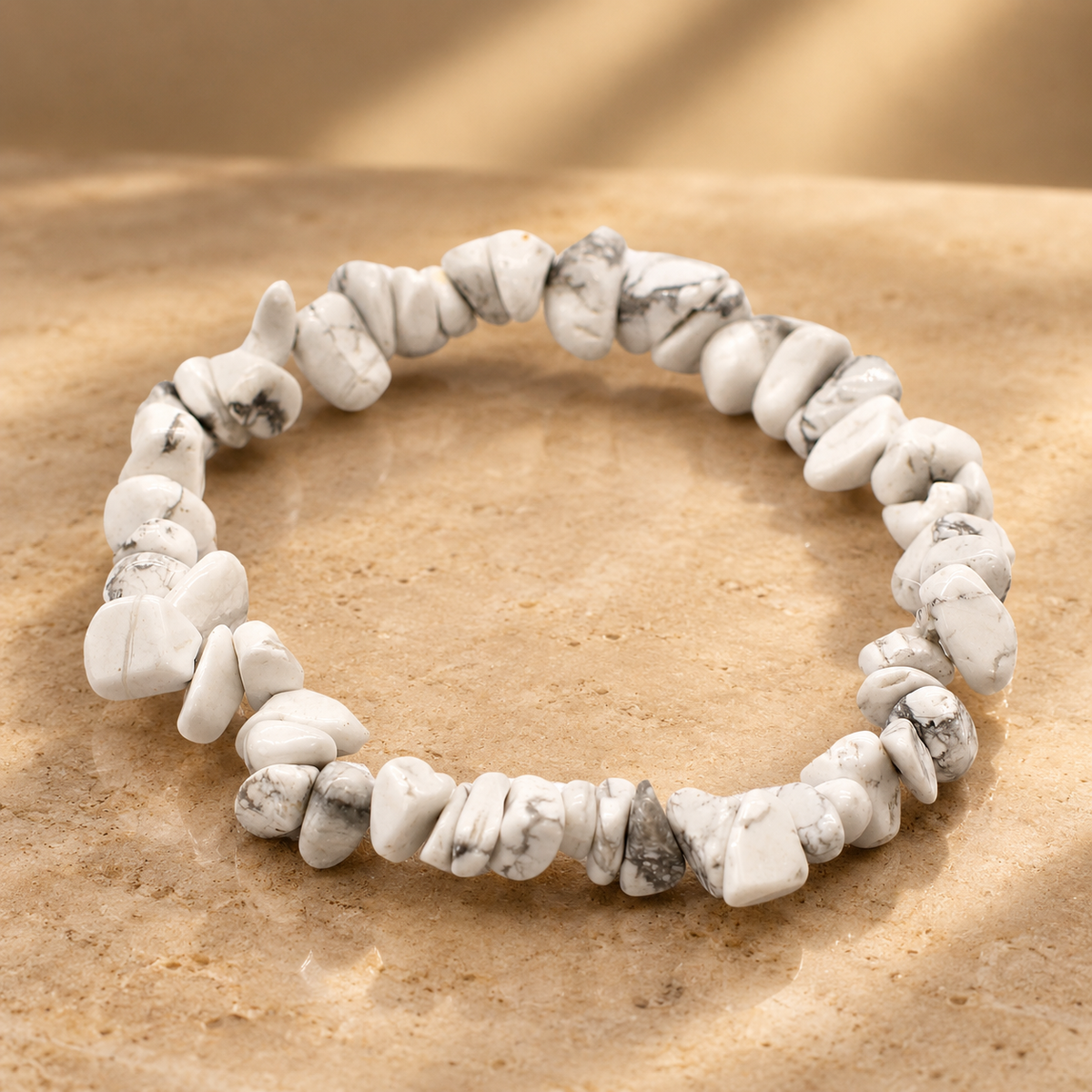 Bracelet en éclats de jaspe blanc