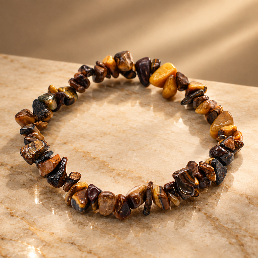 Bracelet en éclats d’œil de tigre