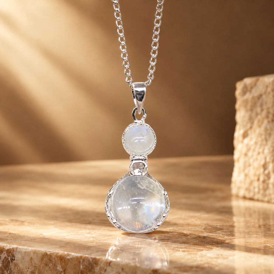 Pendentif mains de soin en cristal de roche