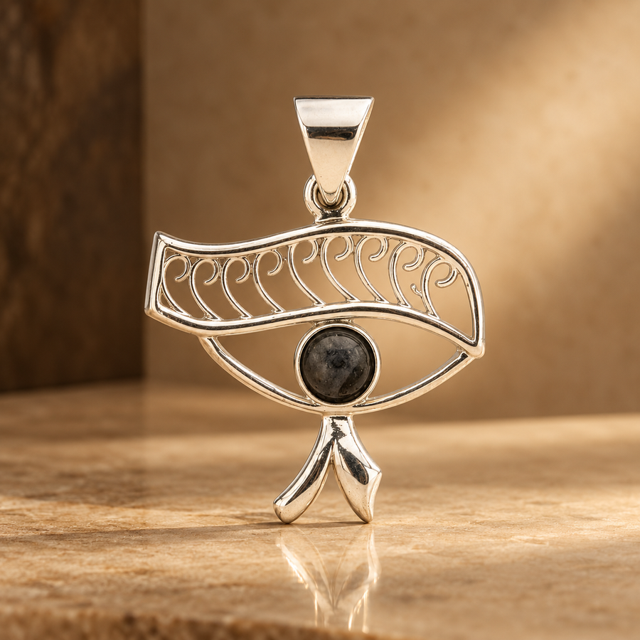 Pendentif œil de Cléopâtre en iolite