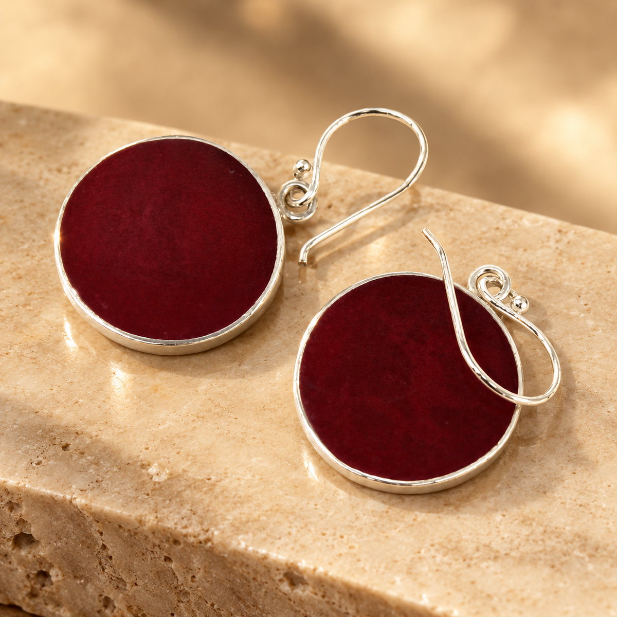 Boucles d’oreilles arbre de vie en argent 925, effet corail — vue 2