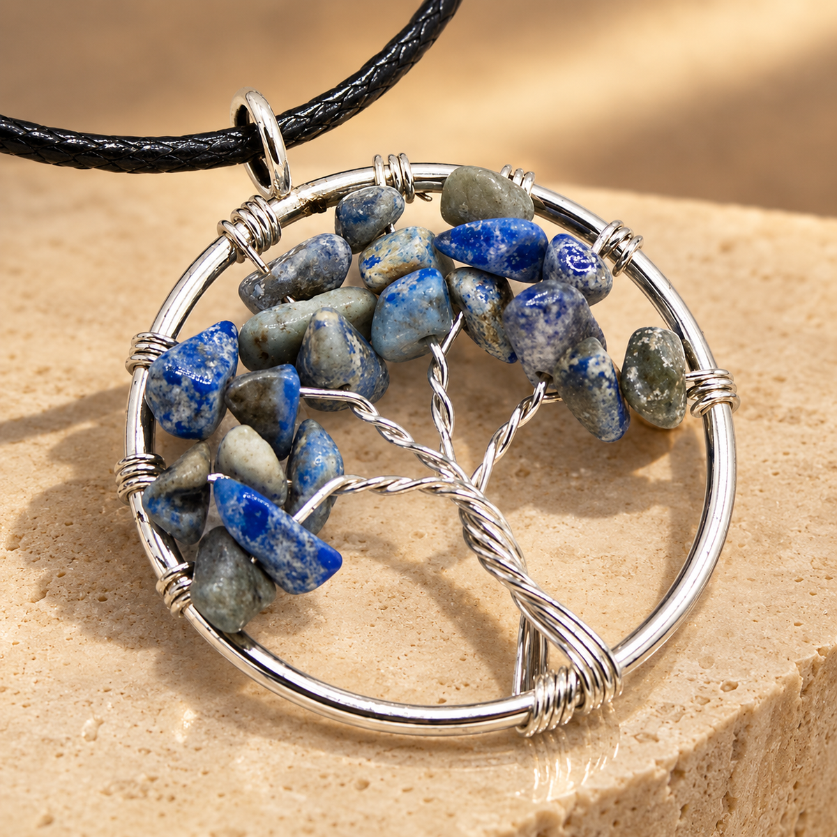 Pendentif arbre de vie en sodalite — vue 3