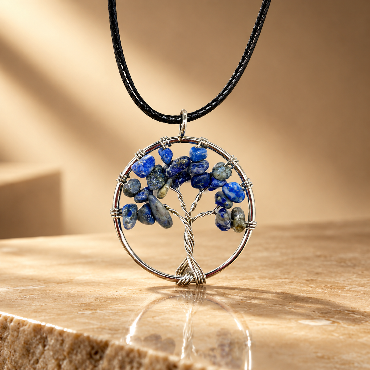 Pendentif arbre de vie en sodalite