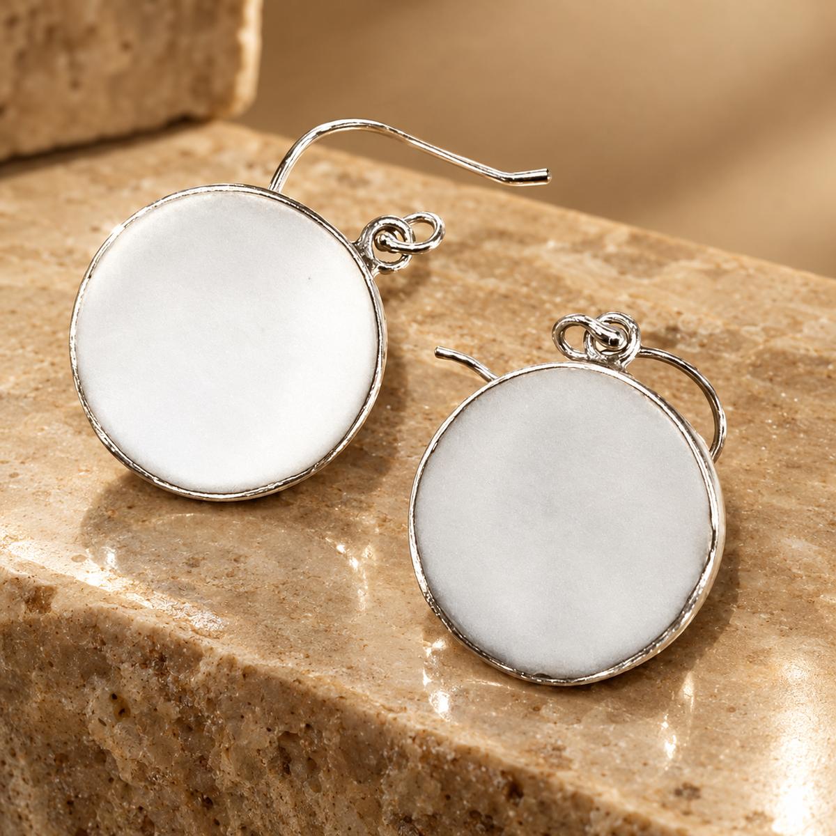 Boucles d’oreilles arbre de vie en argent 925, nacre — vue 2